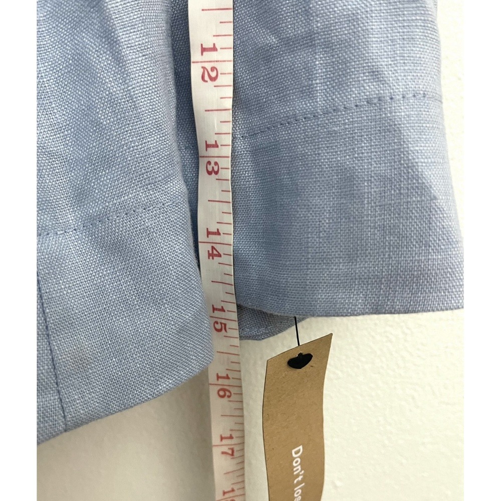 New! REFORMATION 100% Linen Elastic Waist Mini Circle Skirt Light Blue 6 - Picture 12 of 12